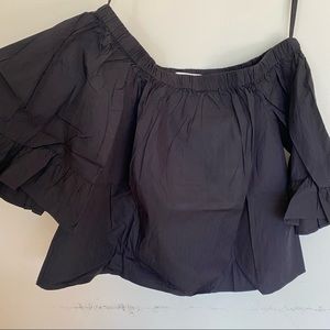 Rebecca Minkoff Off The Shoulder Blouse Ruffle Sleeves Spots Small